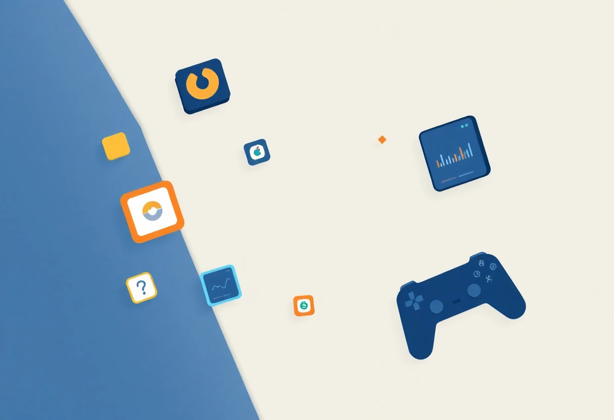 Abstrakte Darstellung von App-Symbolen