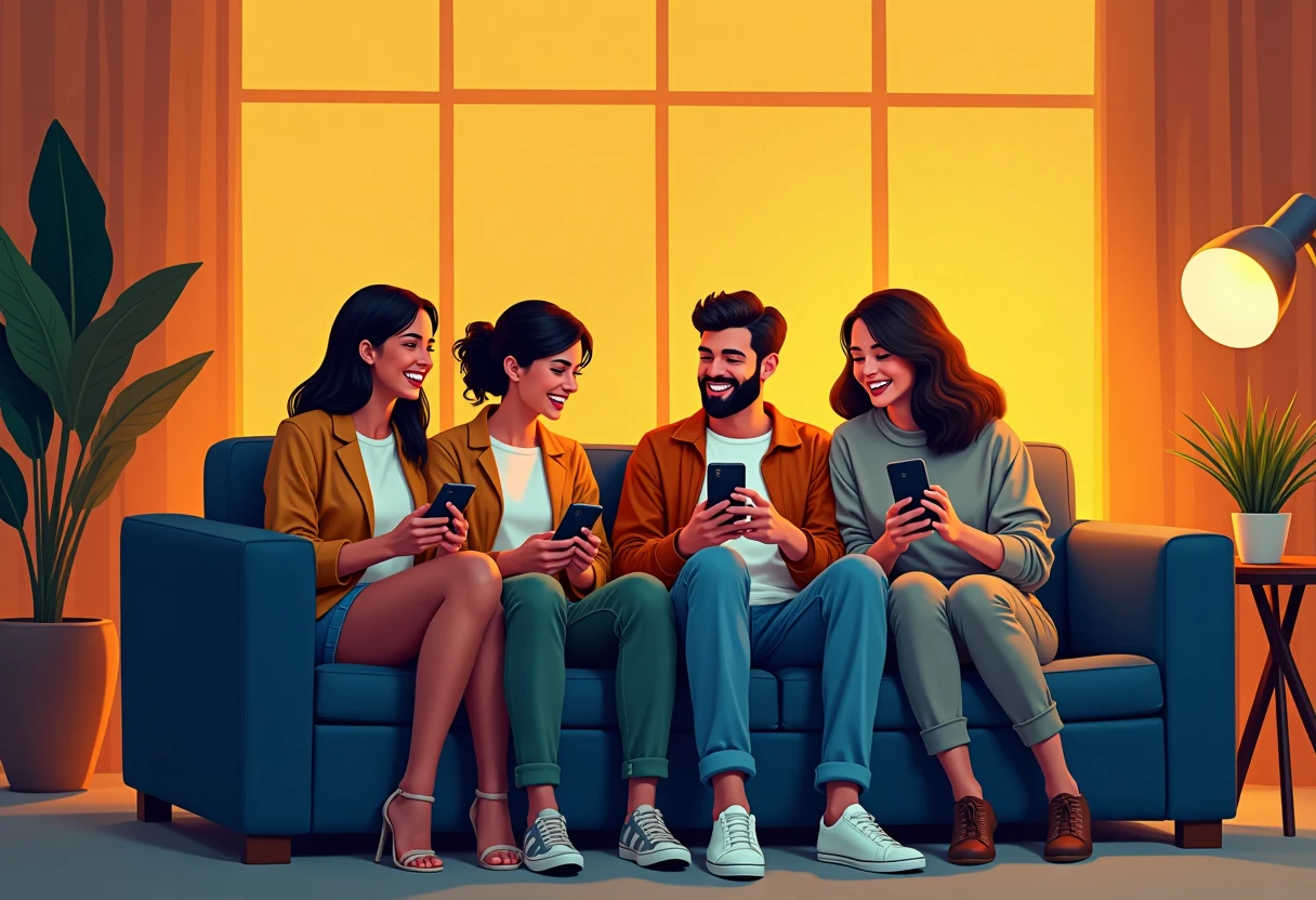 Junge Menschen nutzen Social Media Apps