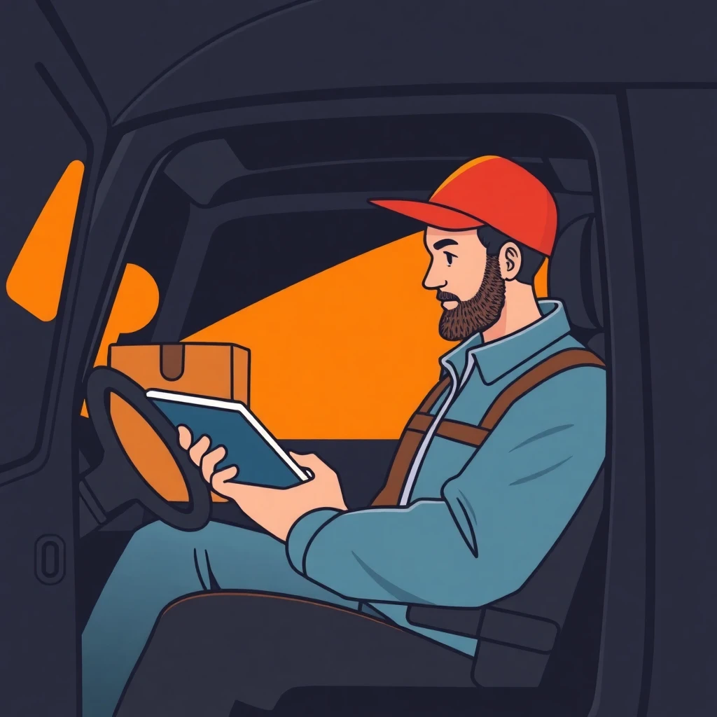 Kurierfahrer bei der Arbeit