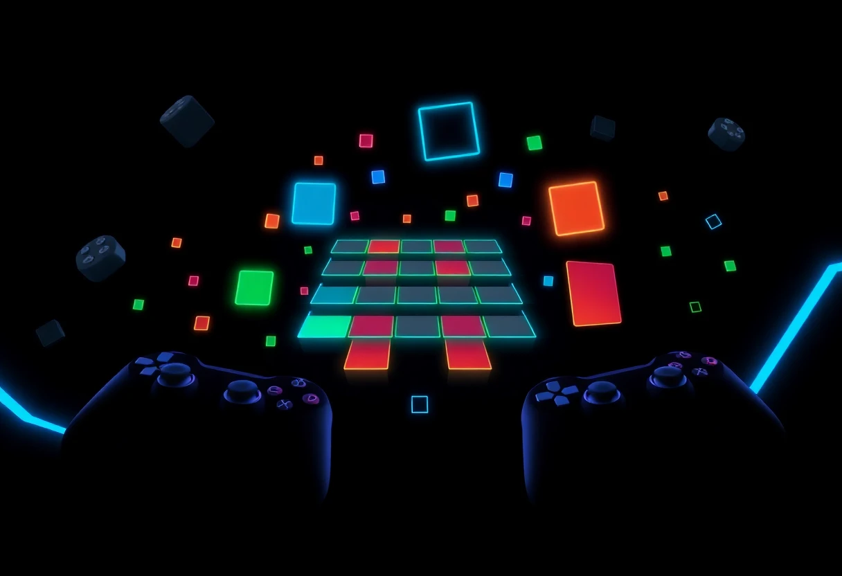 Abstract gaming tiles illustration