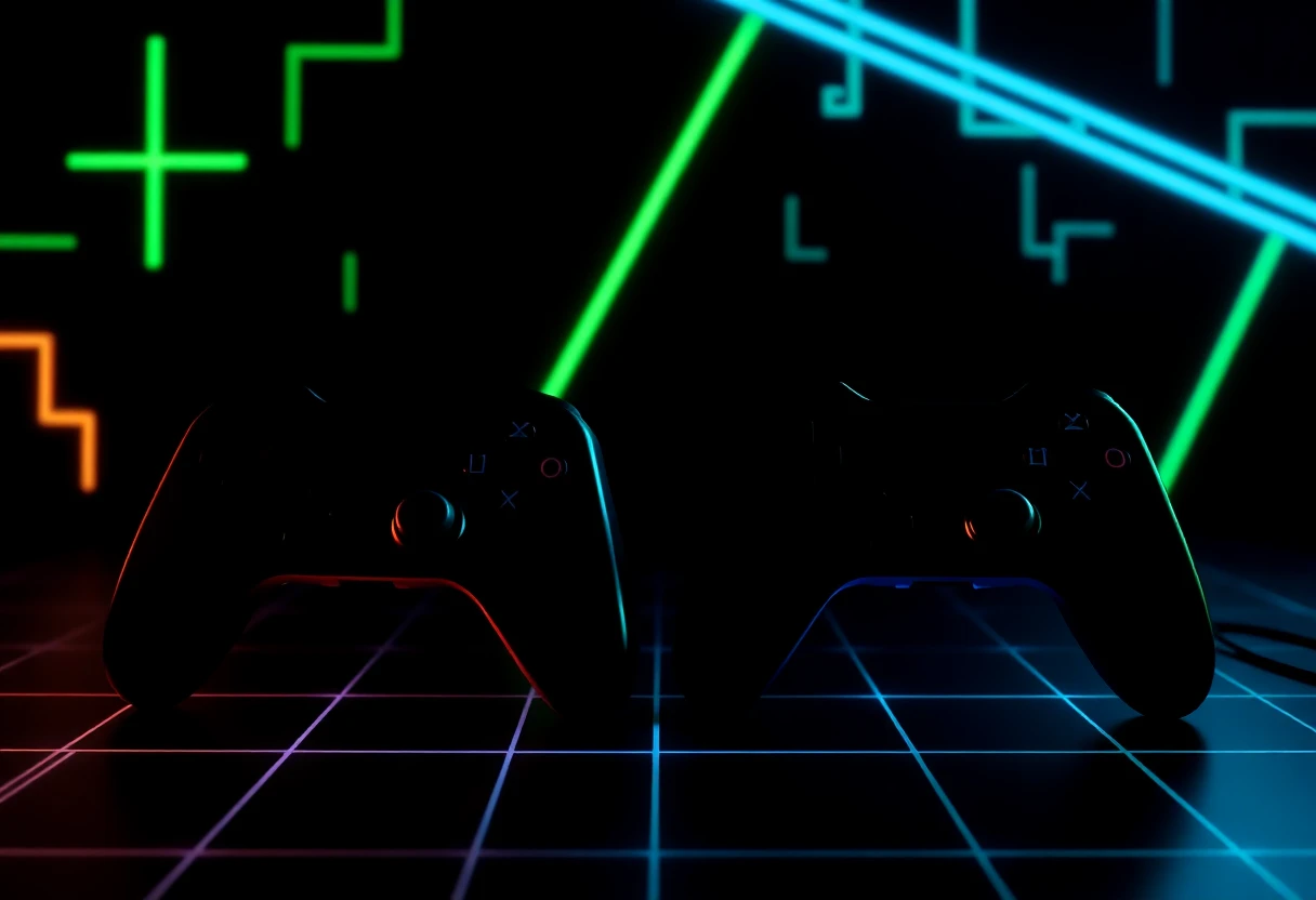 Intense shooter gaming illustration