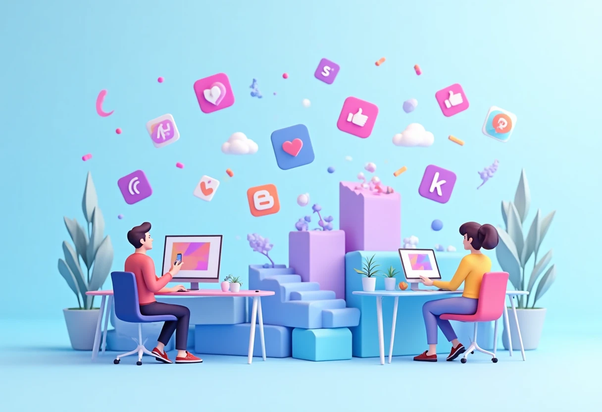 Trending social apps representation