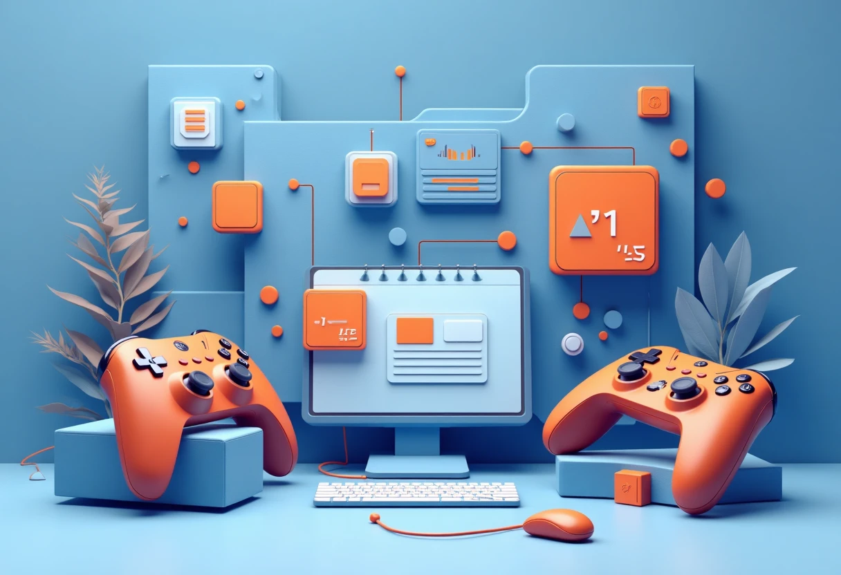 Mobile gaming abstract illustration