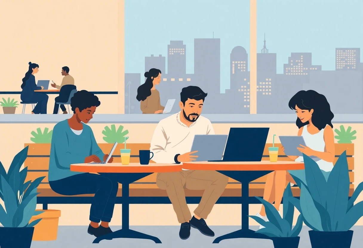 Diseñador gráfico trabajando remotamente