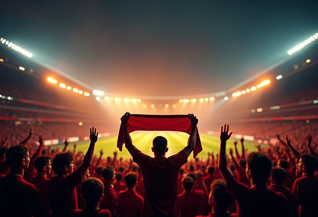 A vibrant football stadium