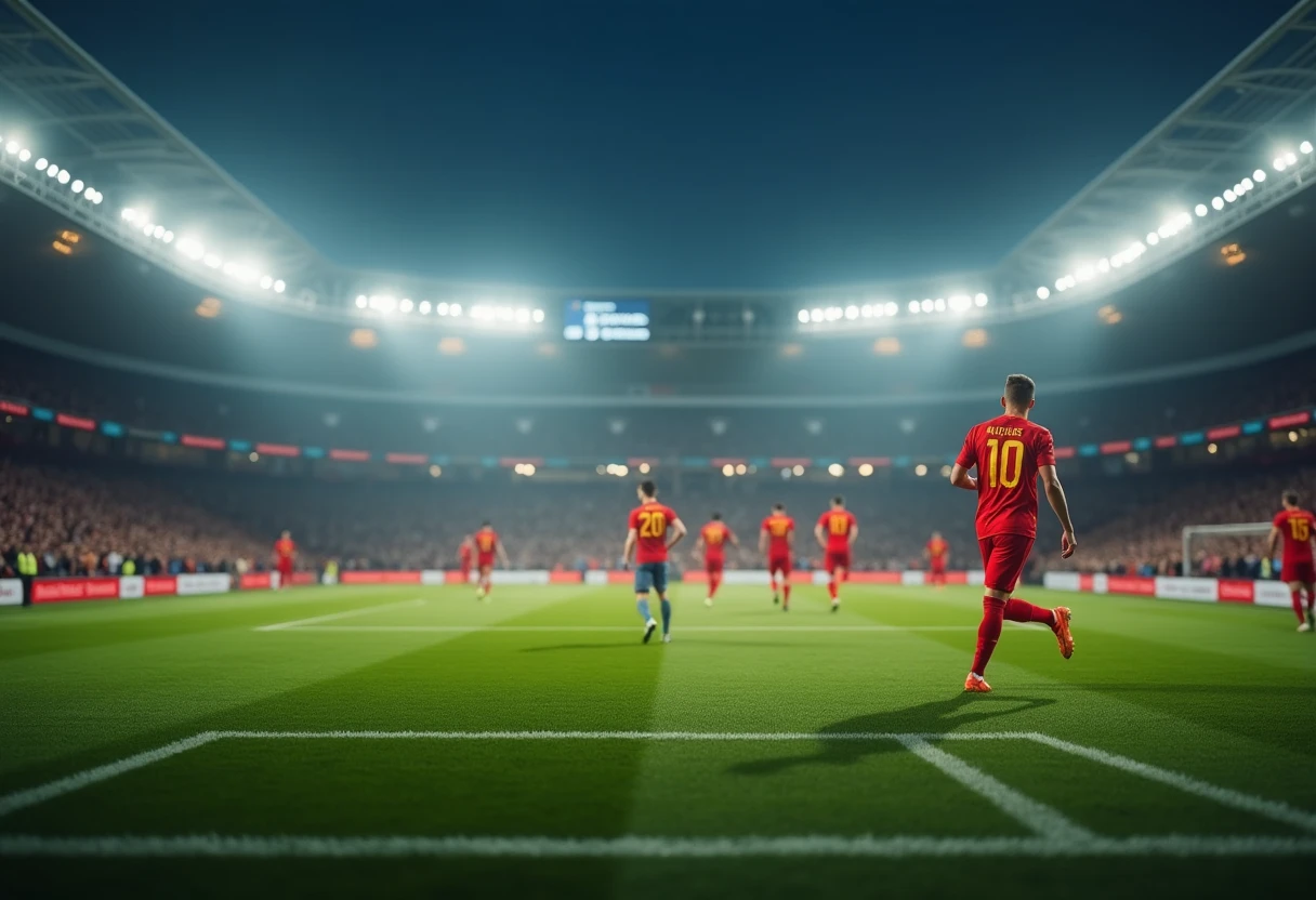 Football field before a match