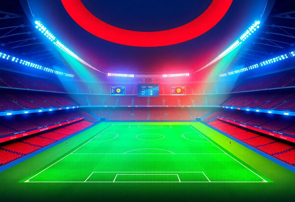Ilustración del ambiente del estadio de fútbol
