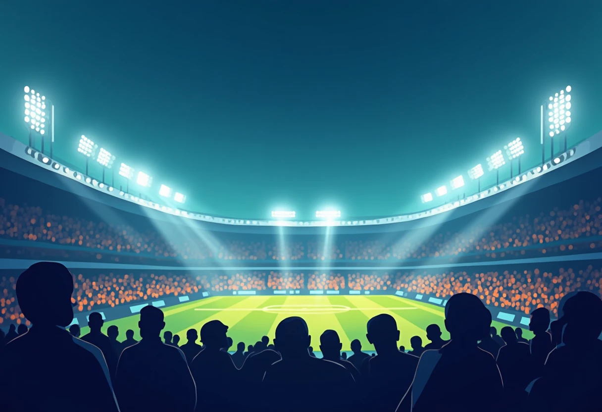 Campo de fútbol iluminado