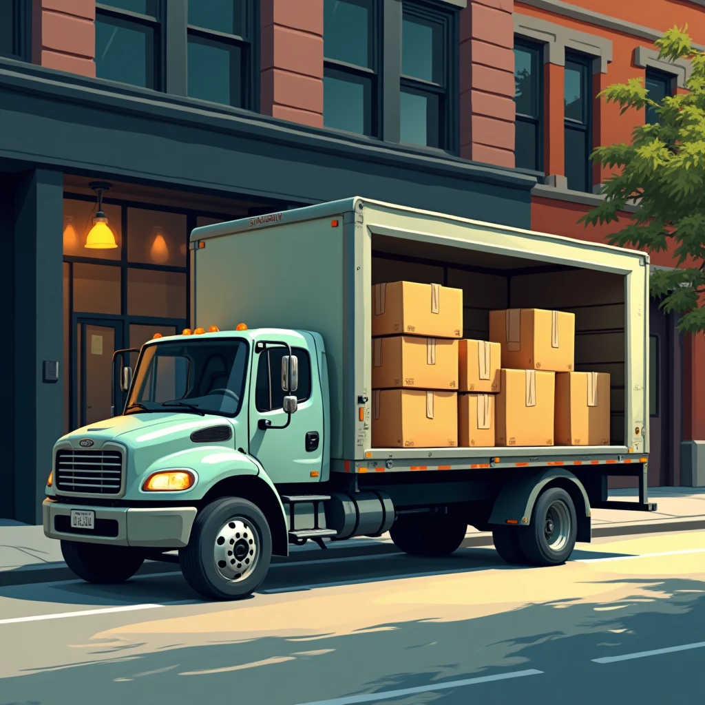 Delivery vehicle ready for action