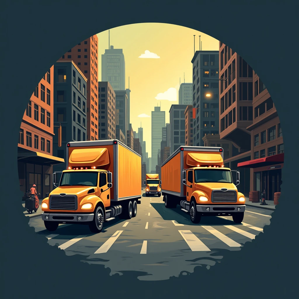 Urban delivery scene