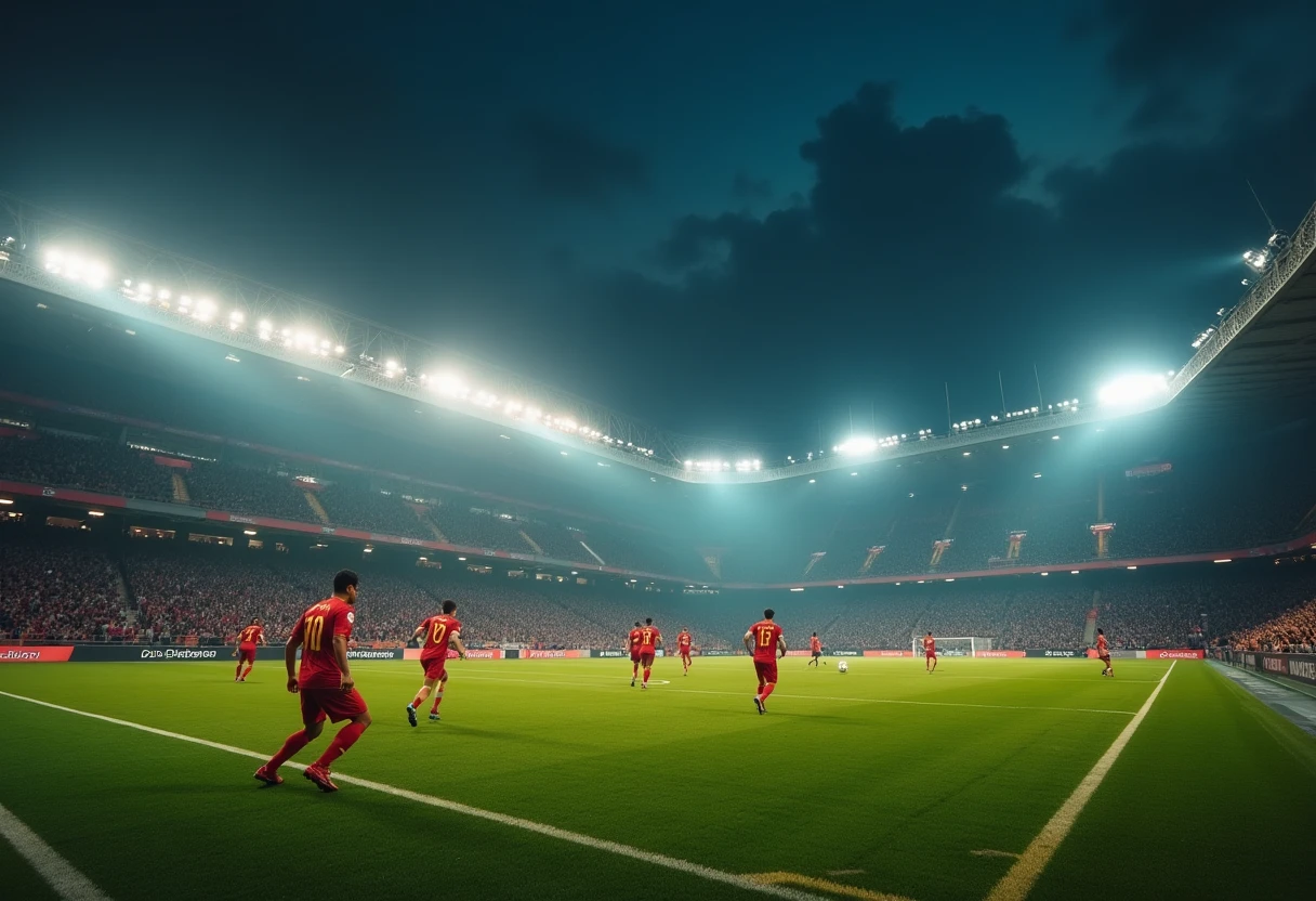 Jugadores calentando antes del partido