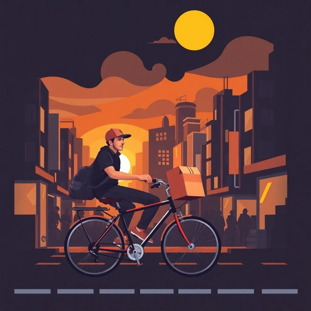 Repartidor en bicicleta