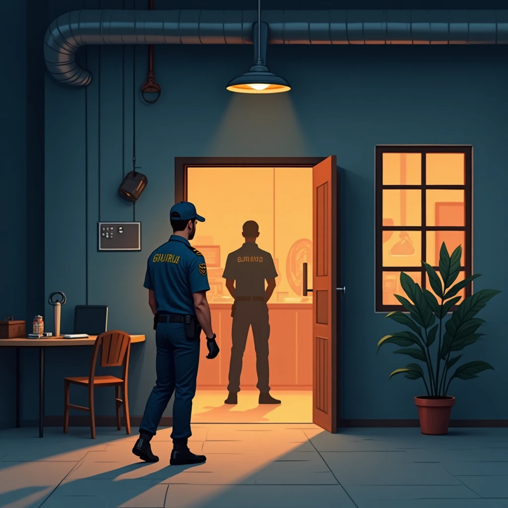 Guardia de seguridad en una oficina