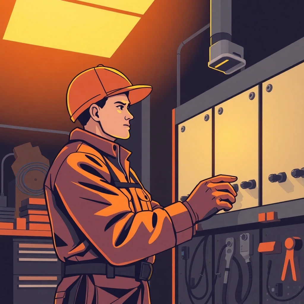 Electrician at work