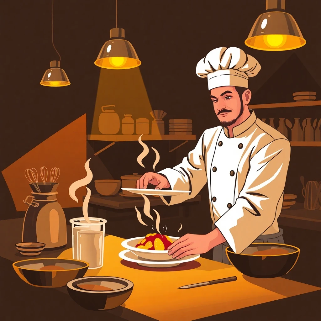 Trabajo de cocina en un entorno de lujo