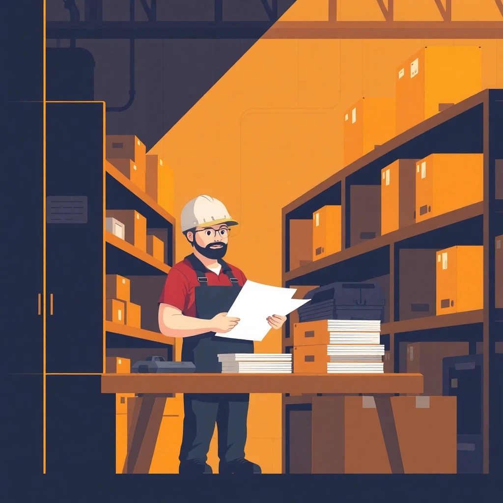 Trabajador logístico revisando documentos