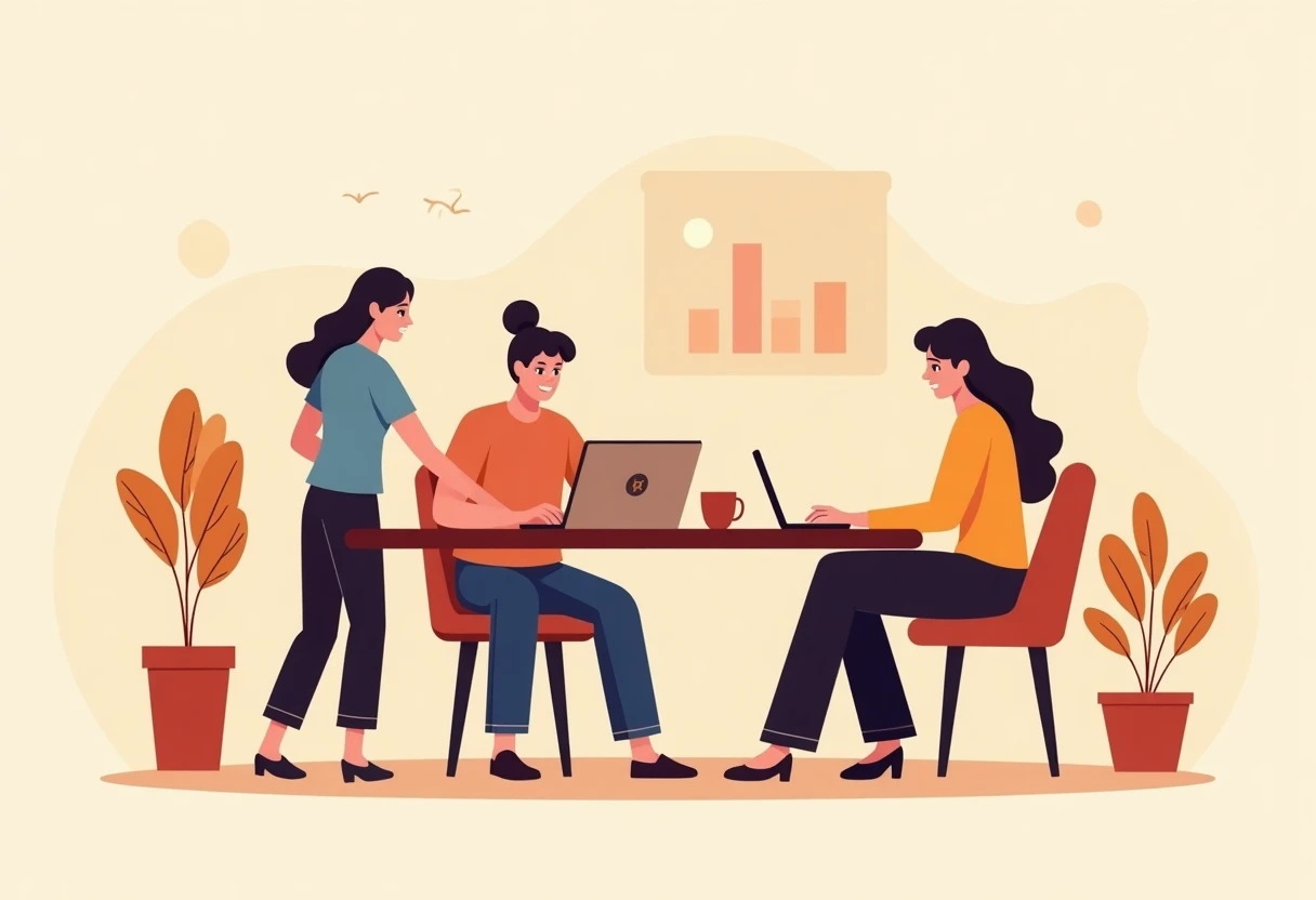 Colaboración en oficina moderna