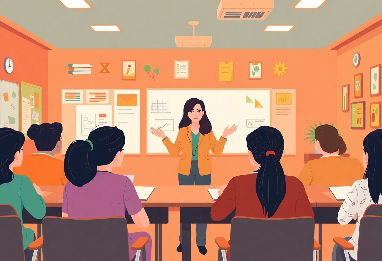 Clase en progreso en un aula colombiana