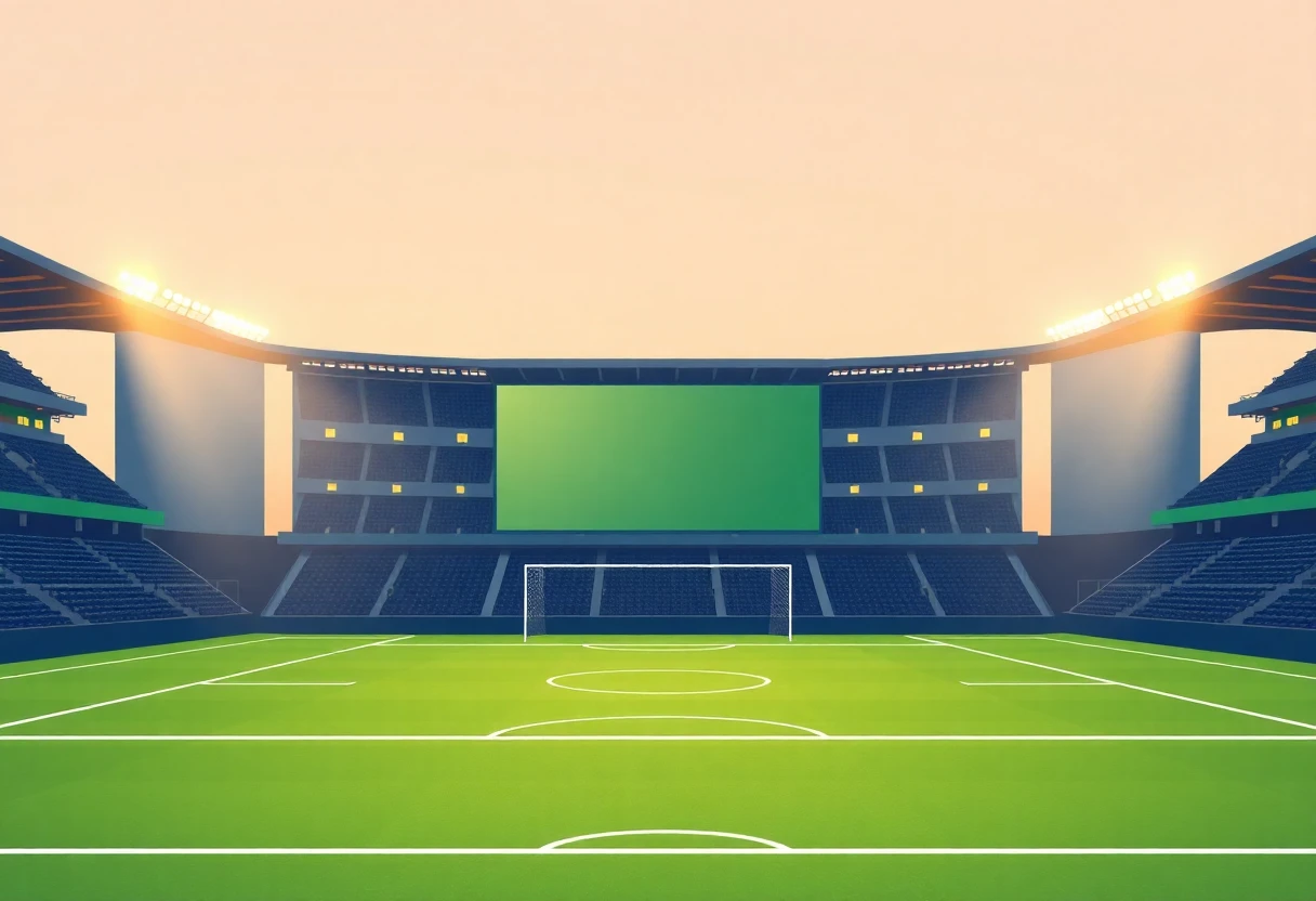Campo de fútbol iluminado