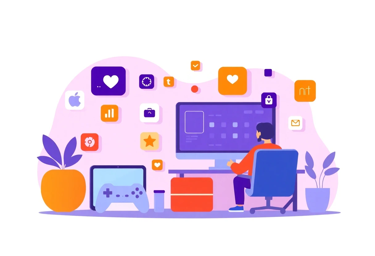 Abstrakte Symbole für Produktivitäts-Apps