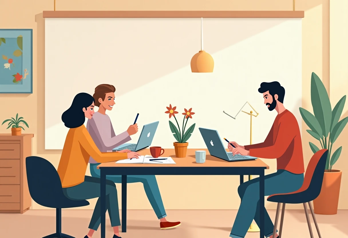 Kreativer Arbeitsplatz für flexible Jobs