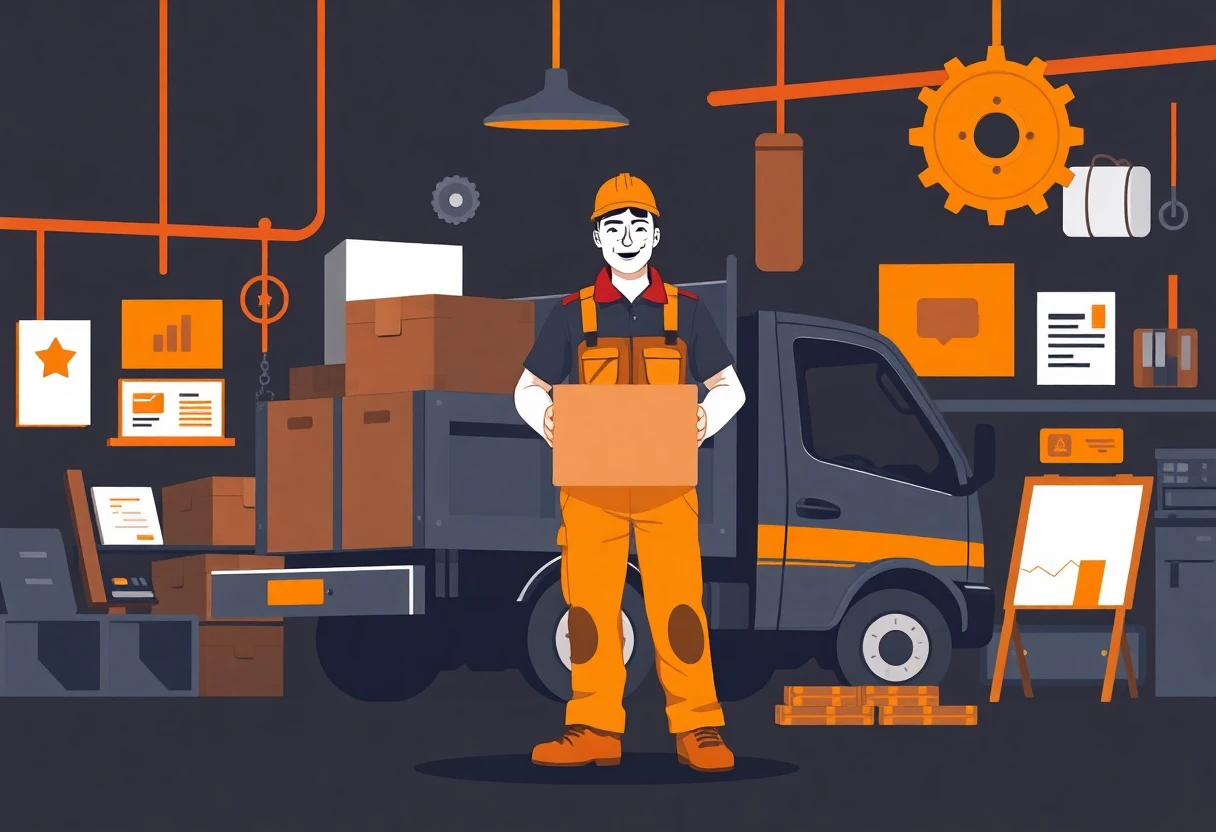 Repartidor con vehículo de empresa