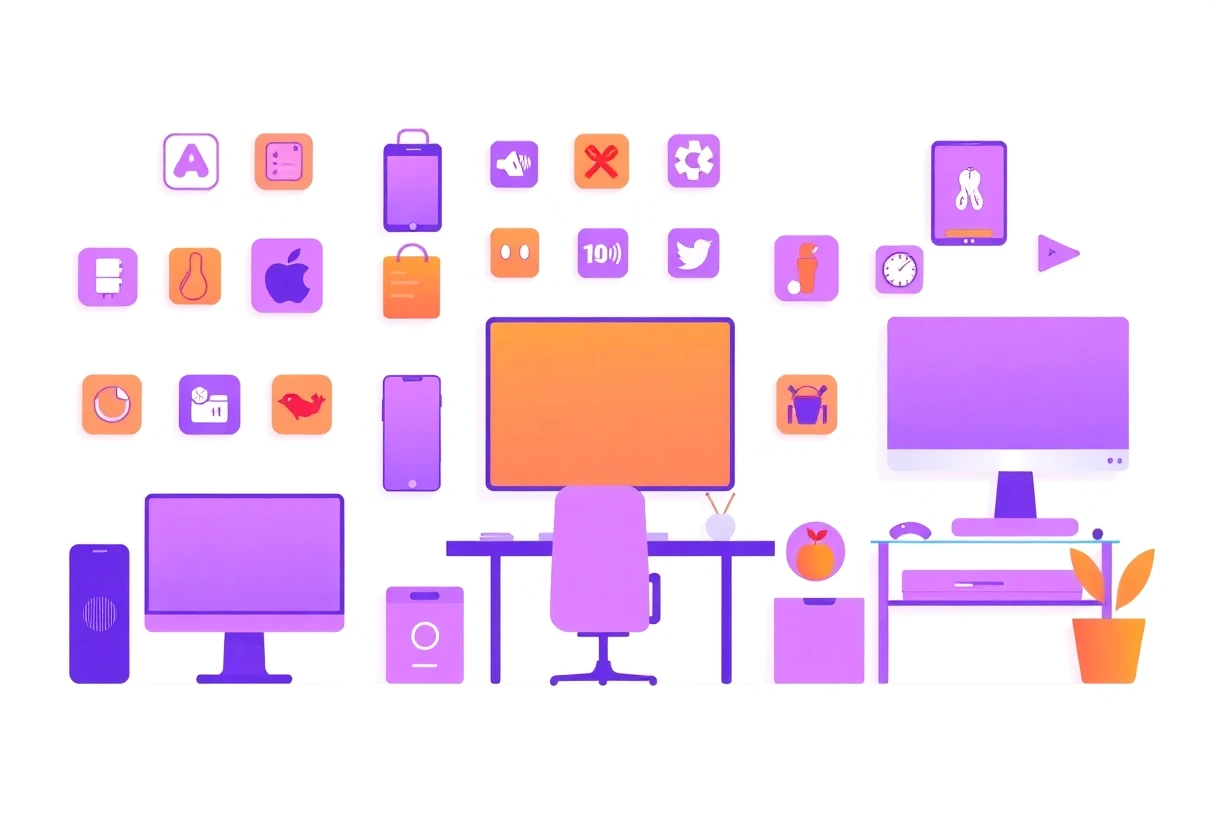 Ícones de apps de respiração organizados