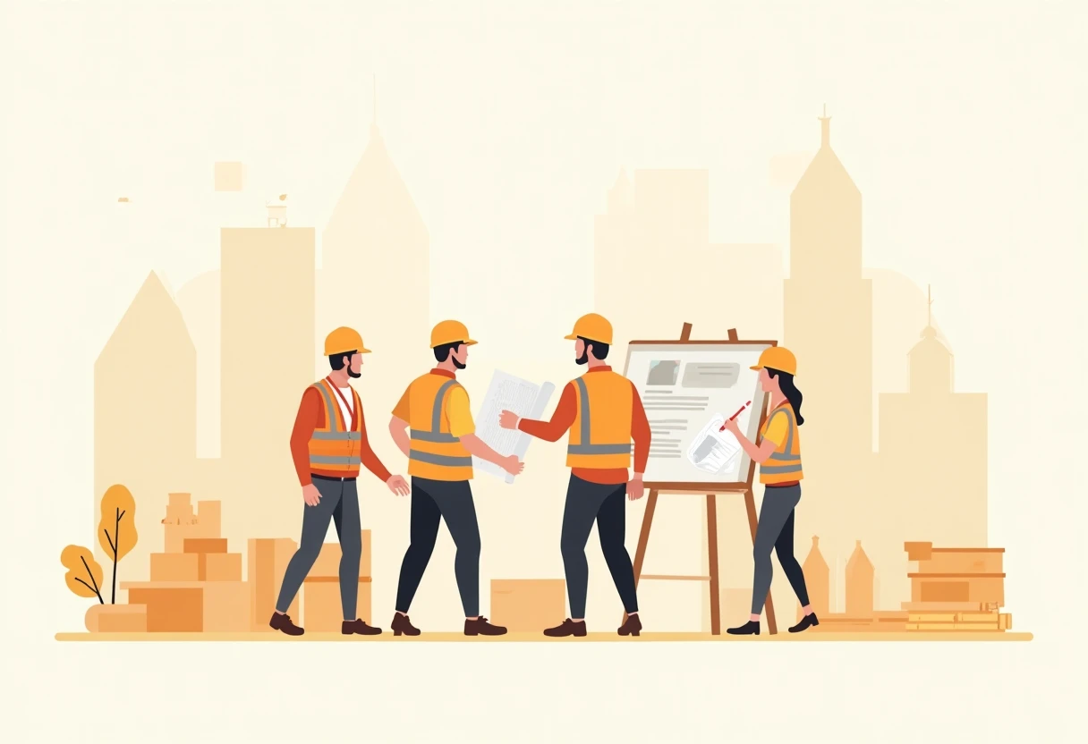 Construction workers on site