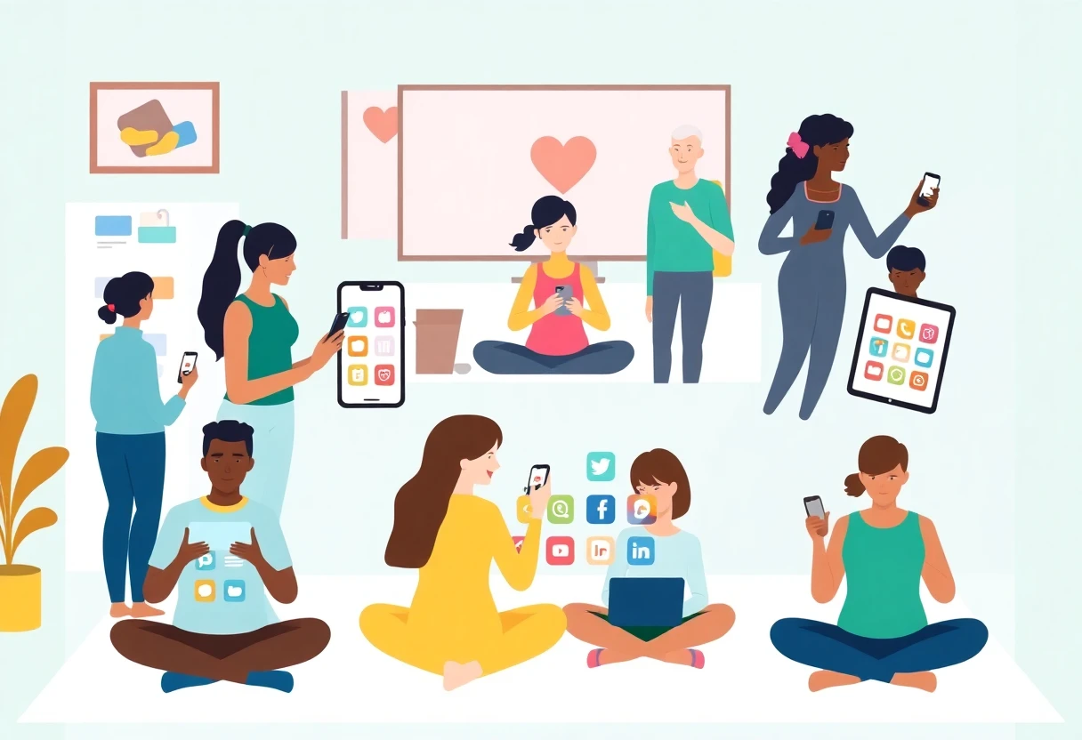 Home fitness apps illustration