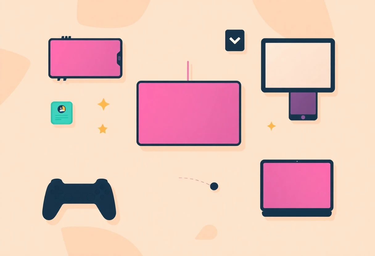 Productivity app icons in geometric design