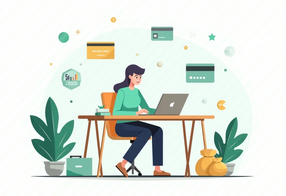 Student exploring credit card options