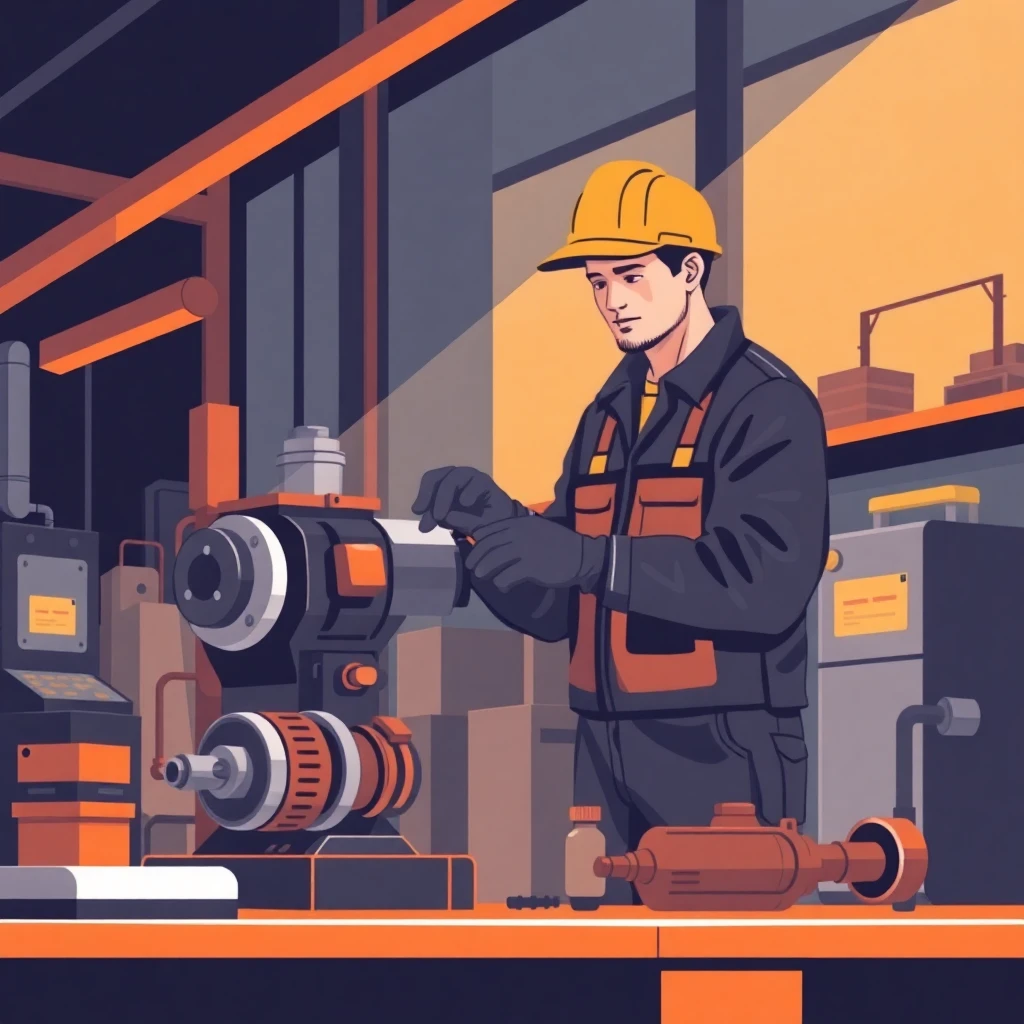Trabajador técnico en acción
