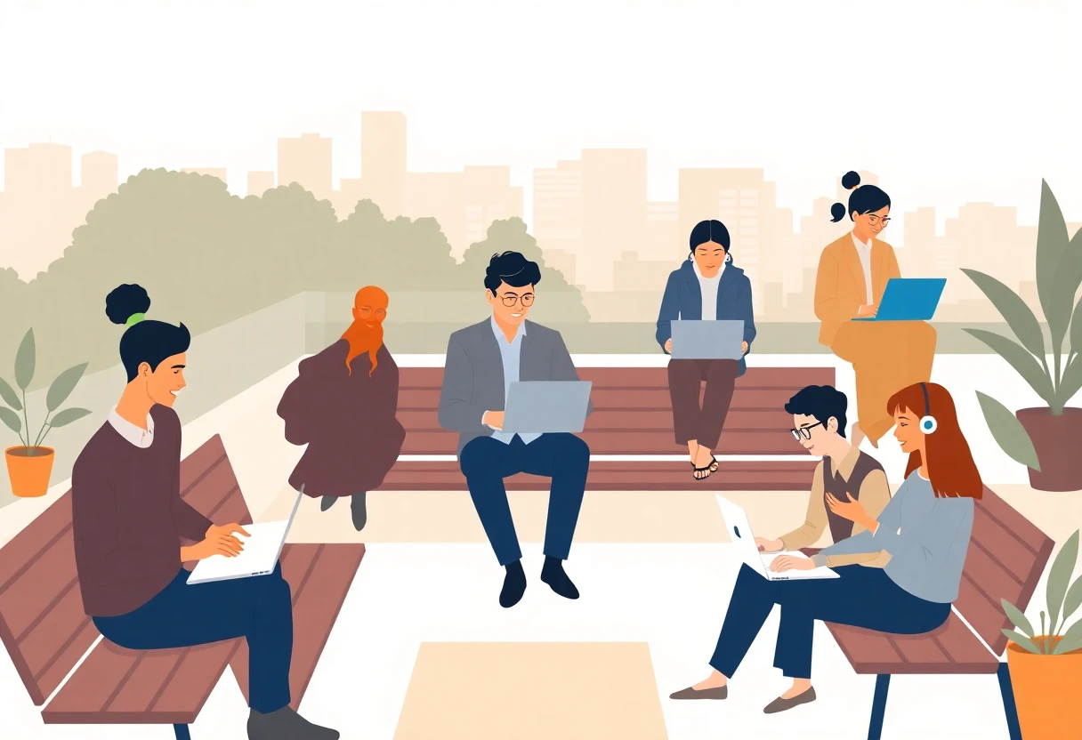Aula virtual con estudiantes participativos