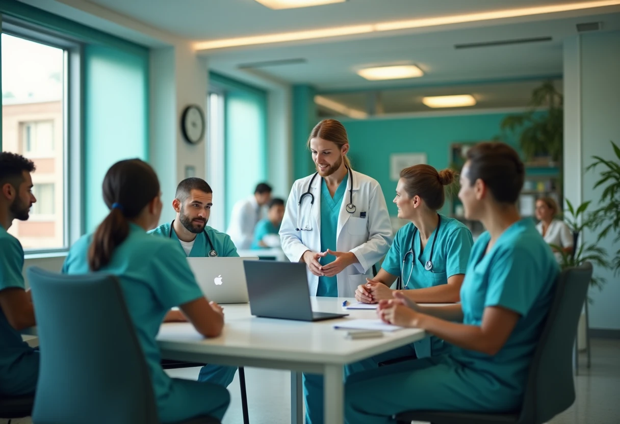 Professionnels de la santé collaborant