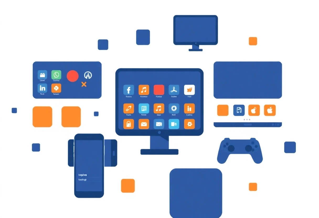 Social media app directory illustration