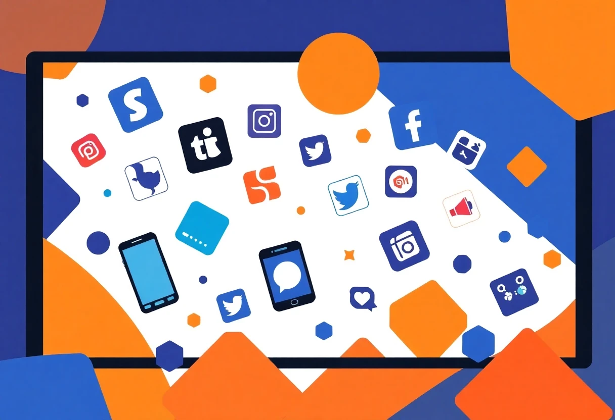Unique social media platforms illustration