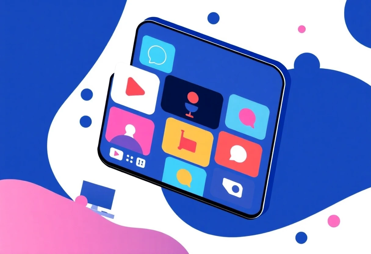Abstract representation of video streaming apps