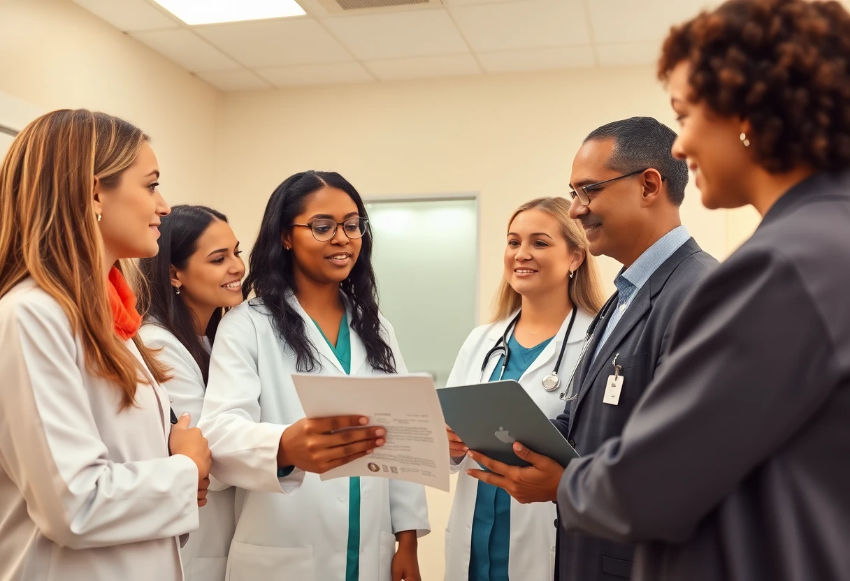 Healthcare professionals collaborating