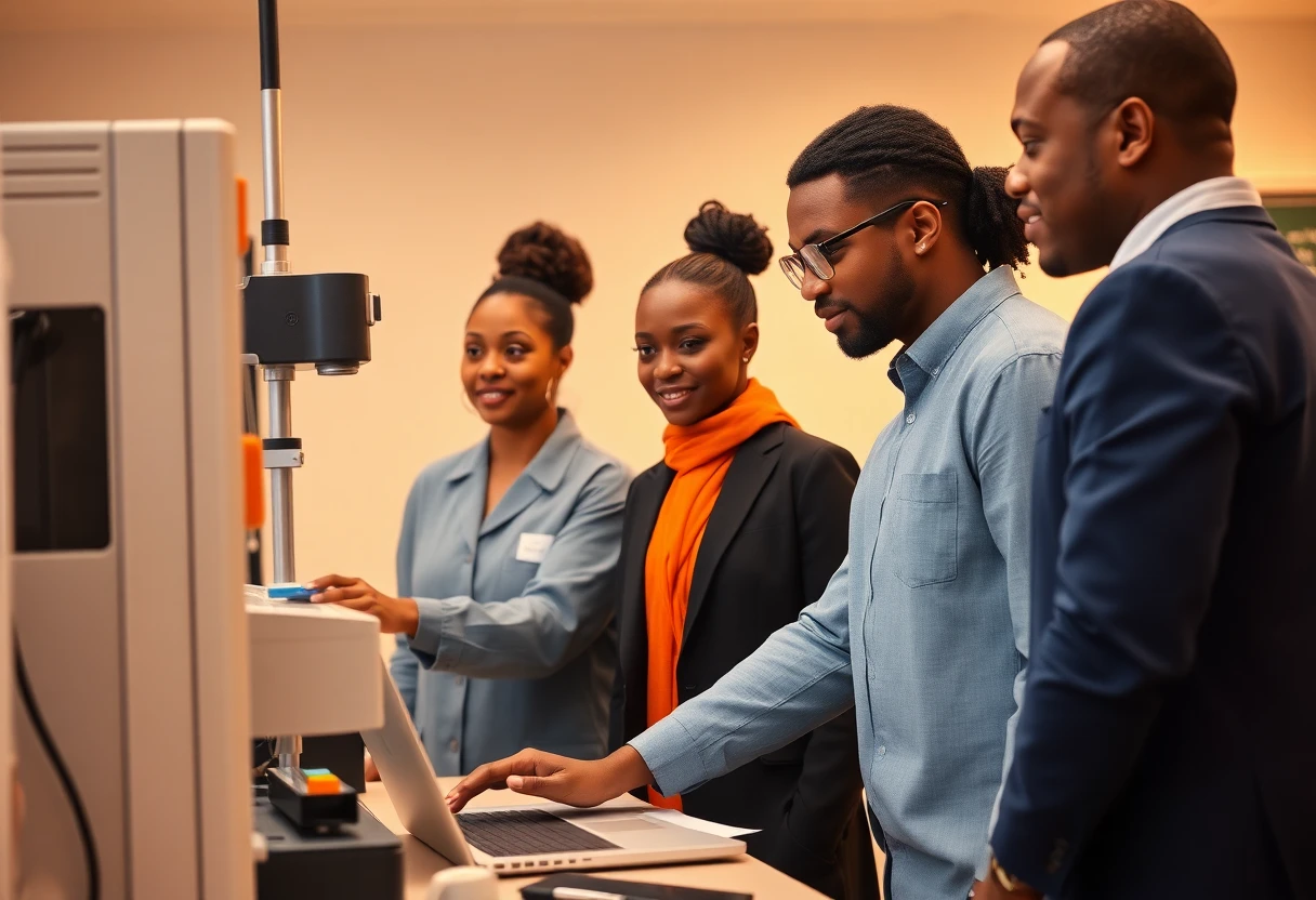 Biomedical engineer in a lab