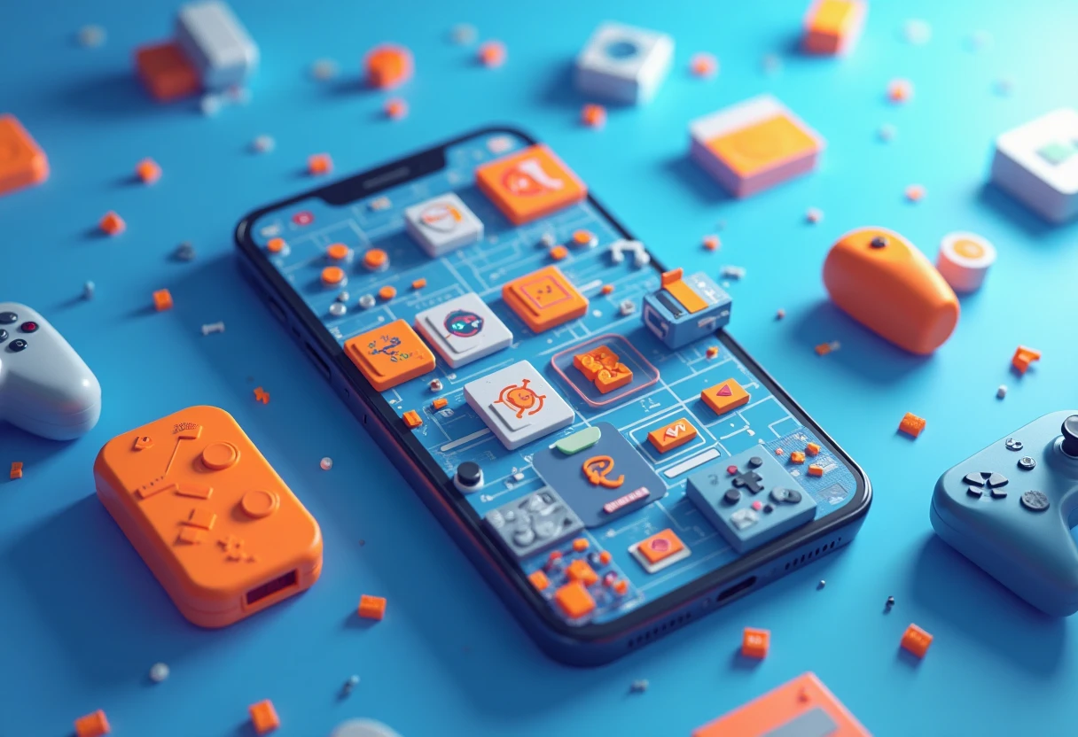 Abstract representation of social media apps