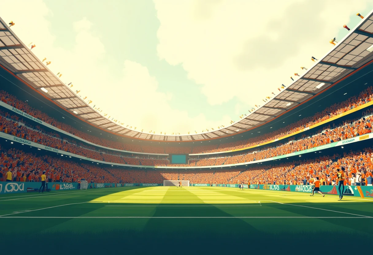 Stadion vol enthousiaste voetbalfans