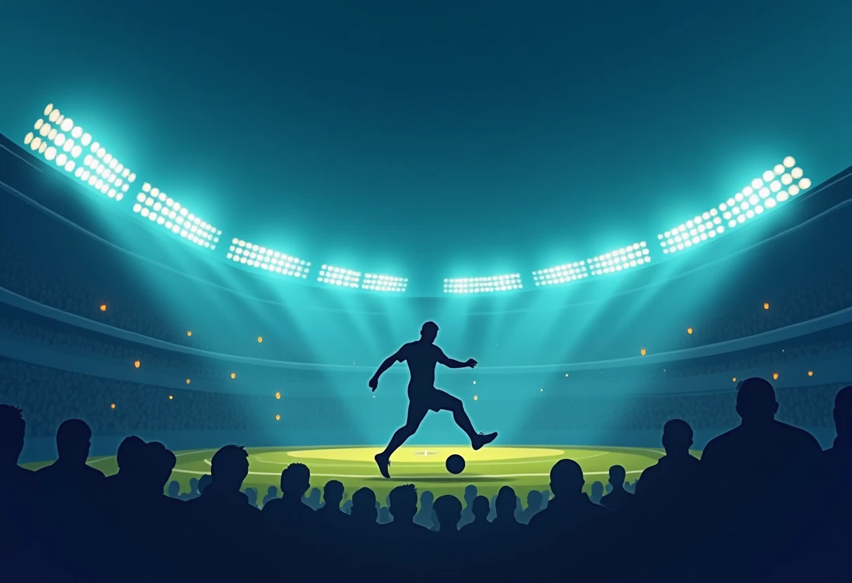 Football player action silhouette