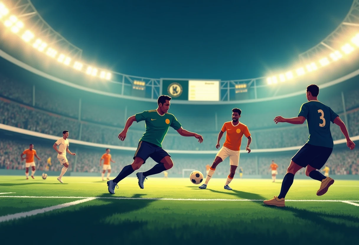 Matchs de football en action
