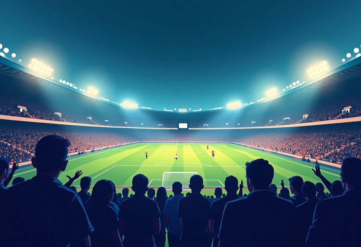Exciting World Cup match atmosphere