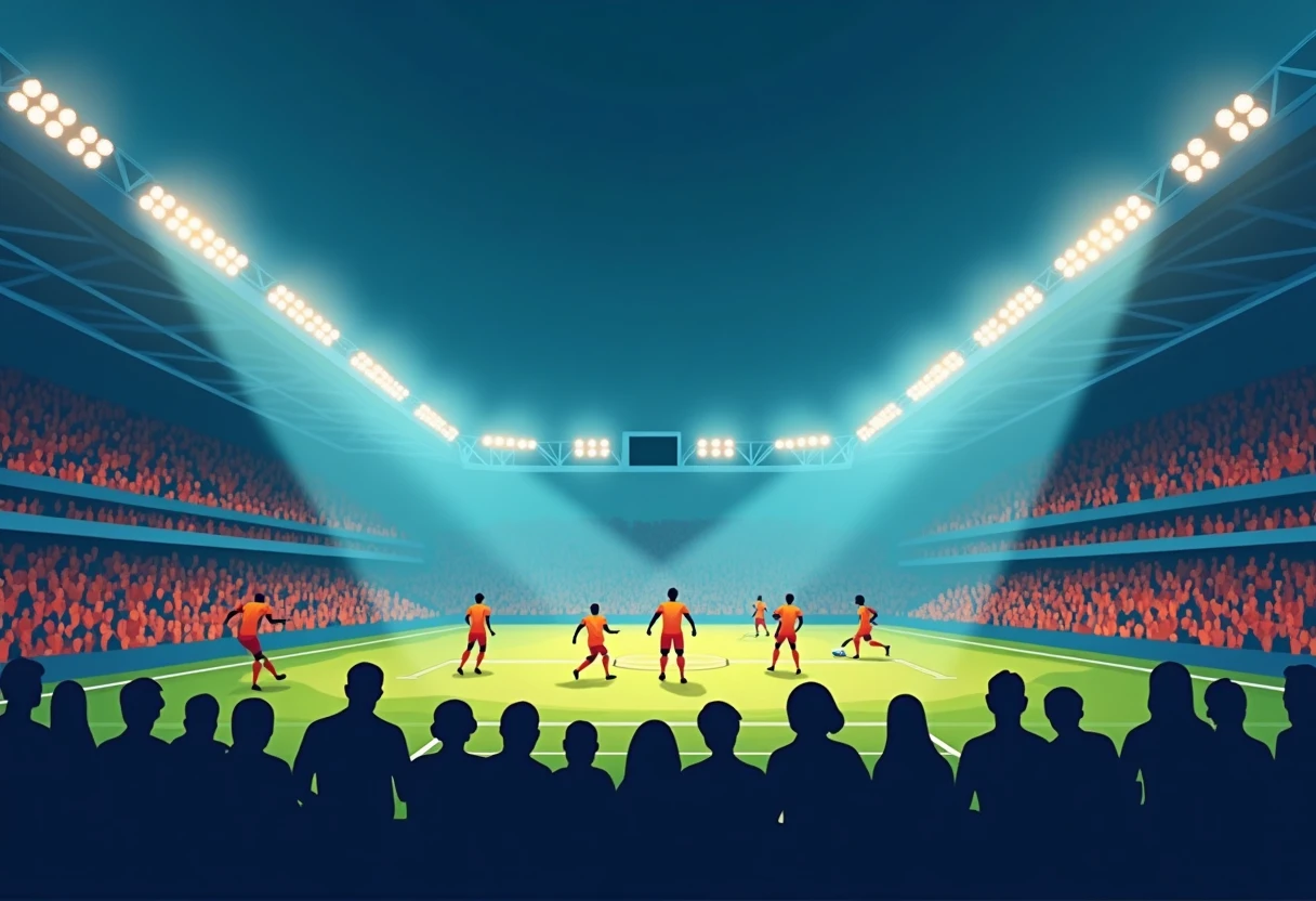 Dynamic football match scene