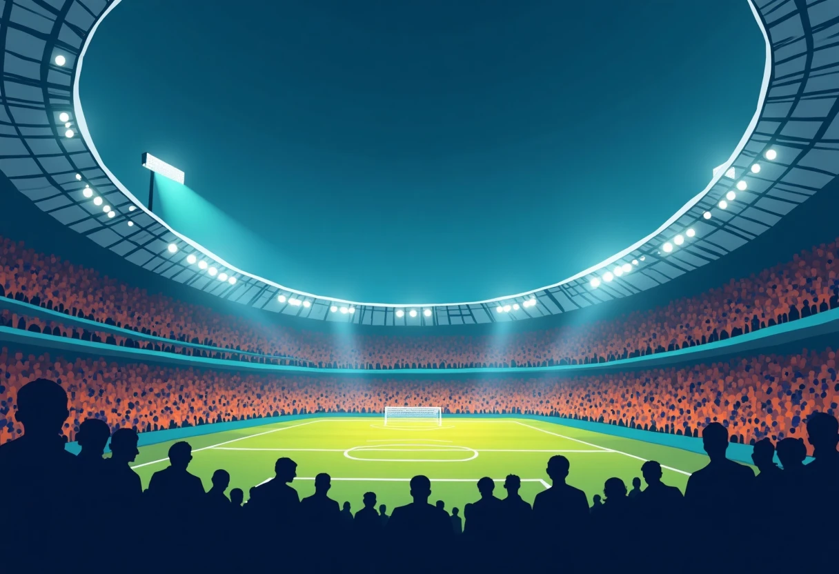 Futuristic football stadium