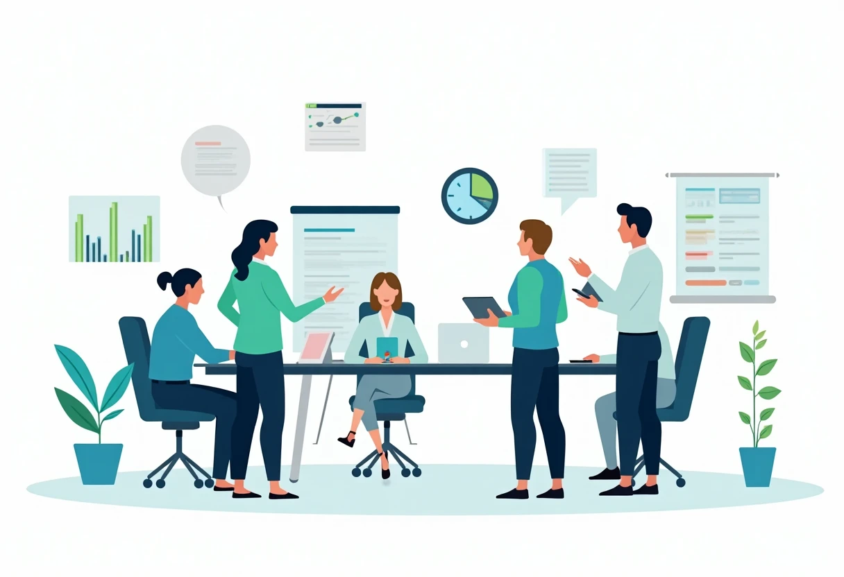 Finance professionals collaborating