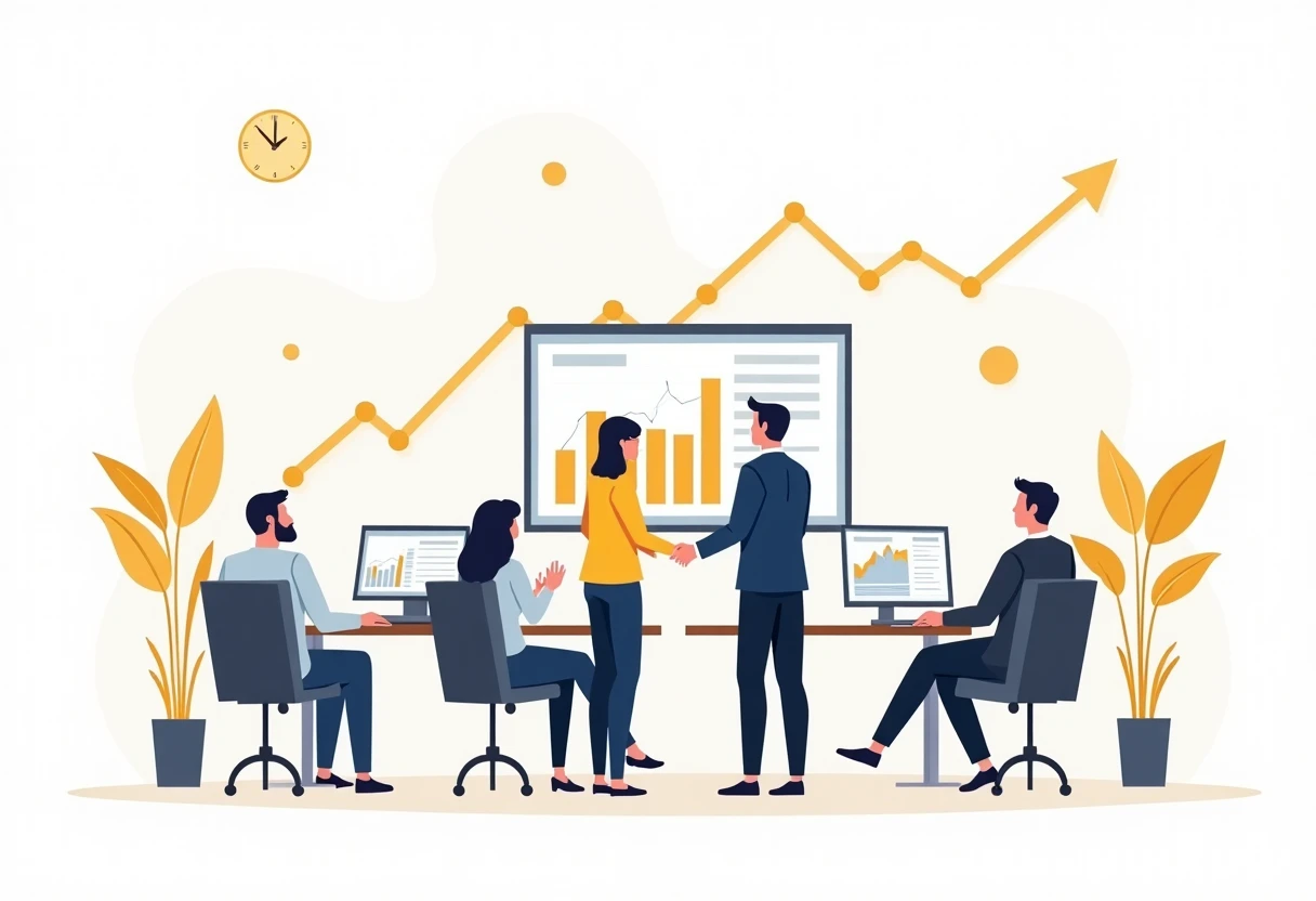 Finance team reviewing data
