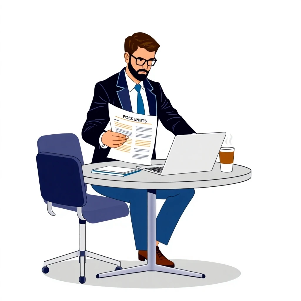 Profissional revisando documentos financeiros