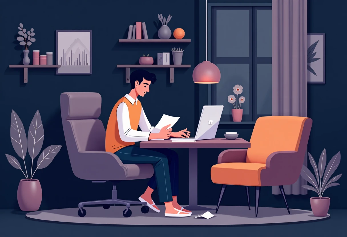 Freelancer reviewing loan options